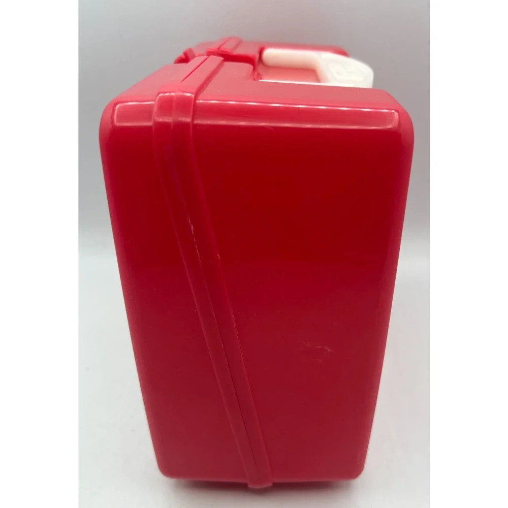 Thermos Dr Seuss Cat in the Hat Lunch Box Red Plastic Kids School Case Vintage